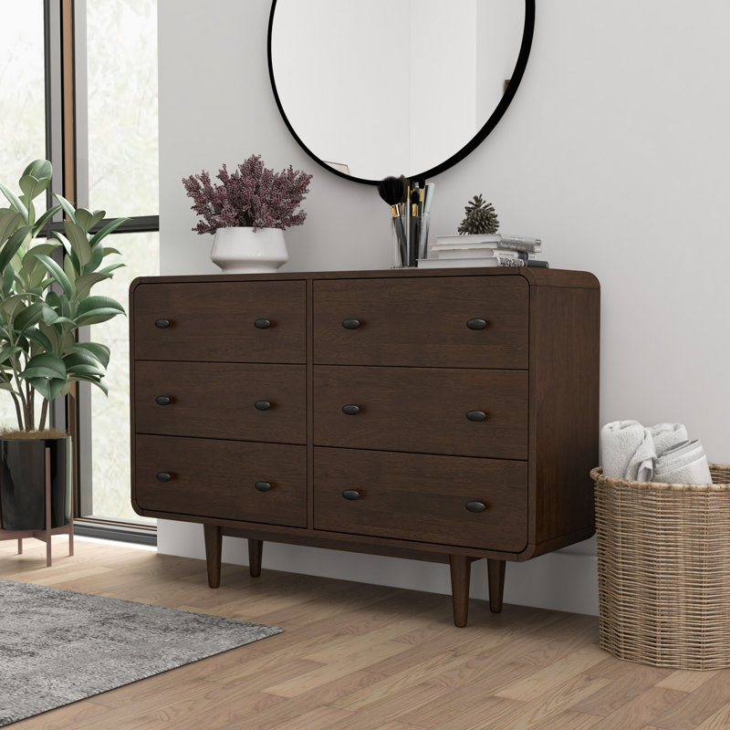 Baus 6 Drawer Double Solid Wood Dresser